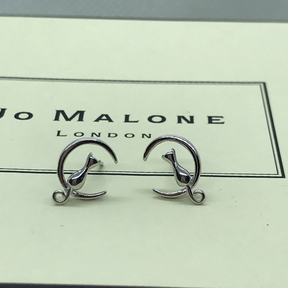 🌟 Sterling Silver 925 Cat Moon Earrings - Picture 2 of 5